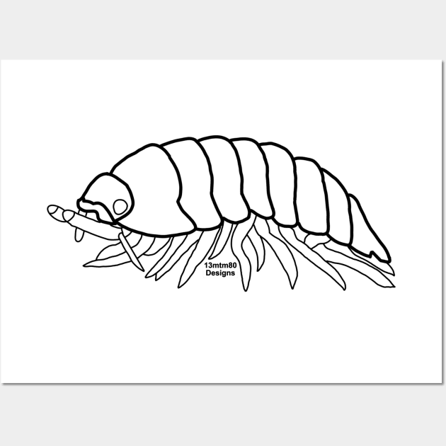 Pill Bug Outline (black) Wall Art by 13mtm80-Designs